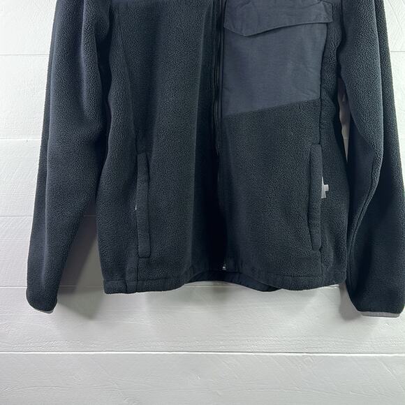 LANDS END Black Nylon Polyester Fleece Full Zip-Up Layering Jacket Size Small - Picture 6 of 11